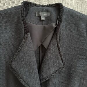 Ann Taylor Elegant Black Fringe Blazer